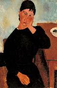Amedeo Modigliani Elvira Resting at a Table painting